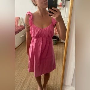 Pink mini cotton dress